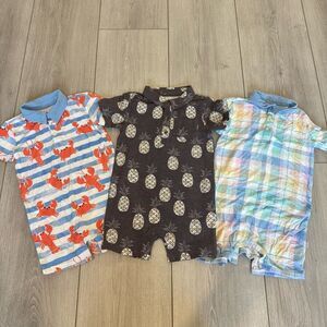 Little Sleepies Collared Polo Rompers